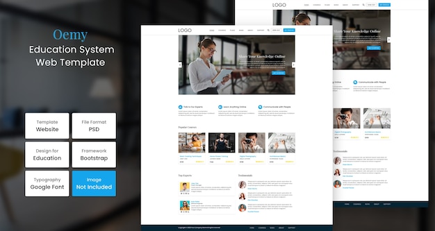 PSD modello web di istruzione oemy