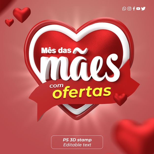 Oferta na Dzień Matki Czerwony znaczek 3D