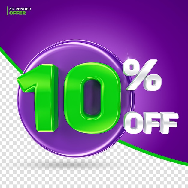 Oferta promocyjna na Halloween 10% zniżki na etykietę renderowania 3d dla kompozycji