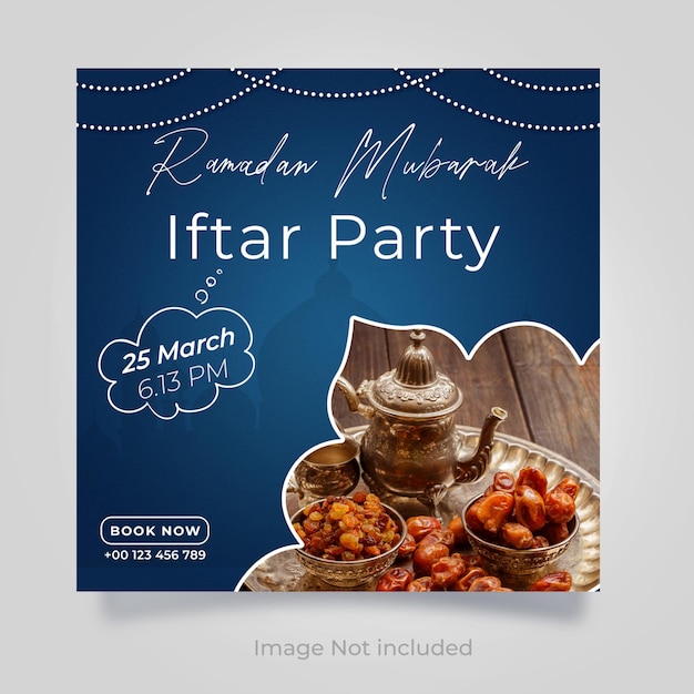 PSD oferta restauracji ramadan sprzedaż szablonu postu w mediach społecznościowych