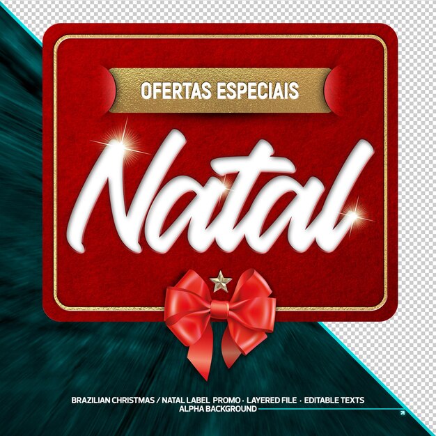 PSD ofertas natal kerstpromo kaart braziliaanse tekst voor promotie op sociale media