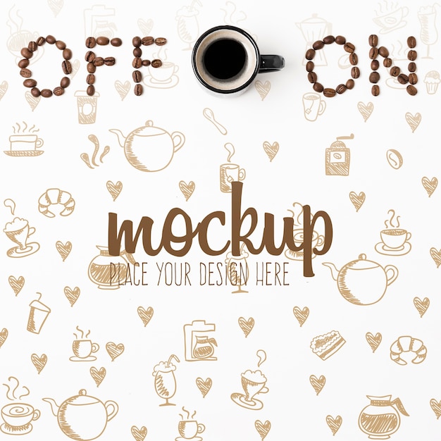 On and off concept coffee mock-up