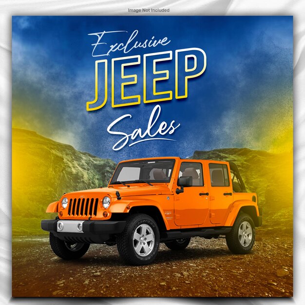 PSD off road jeep sales poster design template