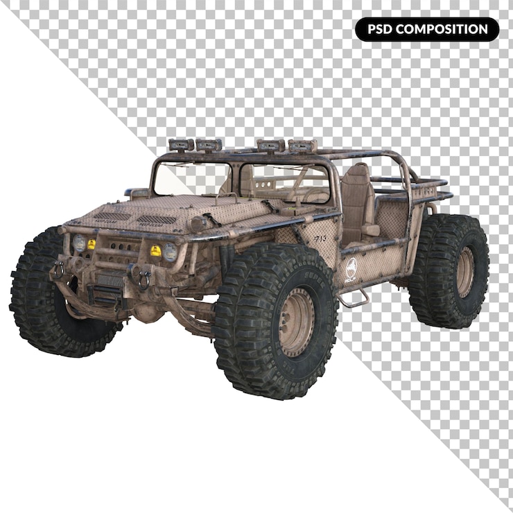 PSD off road vehicle isolated 3d