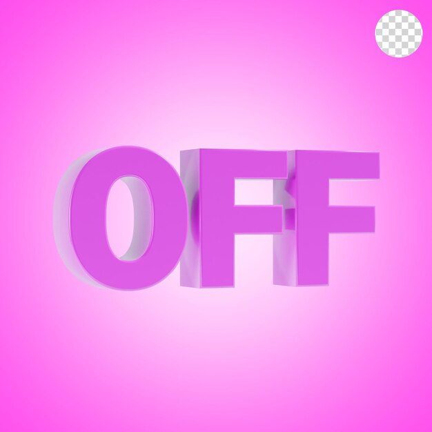 PSD off shopping text 3d icon