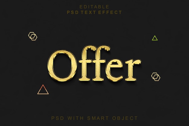 Offer 3d gold text effect