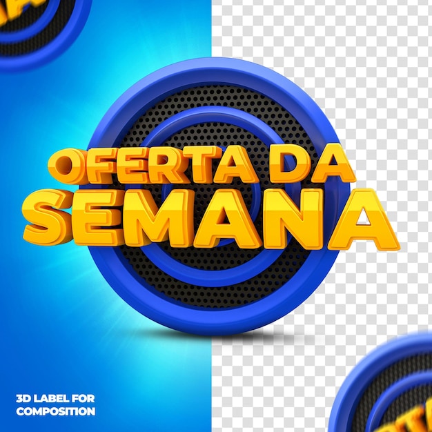 PSD offerta della settimana con podio blu per le campagne brasiliane 3d render