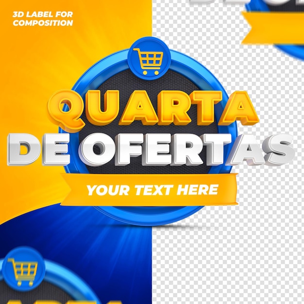 PSD offerte del giorno con podio blu per le campagne brasiliane 3d render