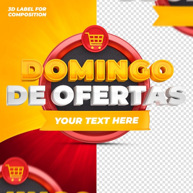 offers of the day with red podium for brazilian campaigns 3d render