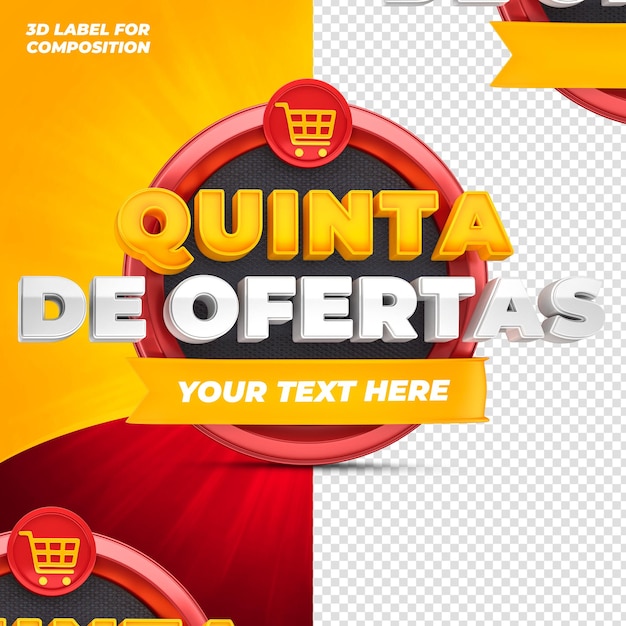 PSD offers of the day with red podium for brazilian campaigns 3d render