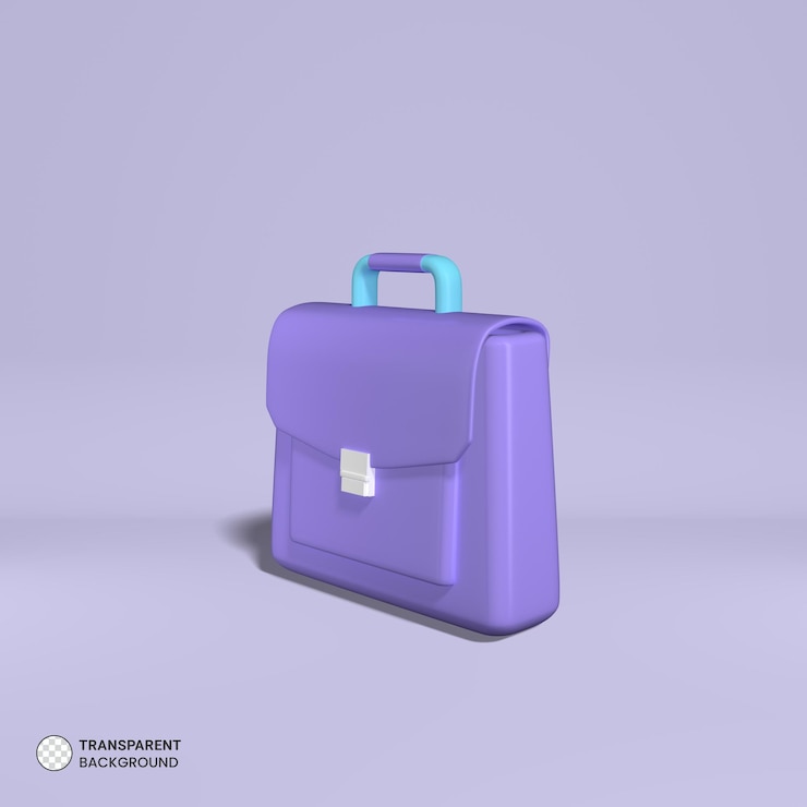 PSD значок офисной сумки изолированная трехмерная иллюстрация рендеринга