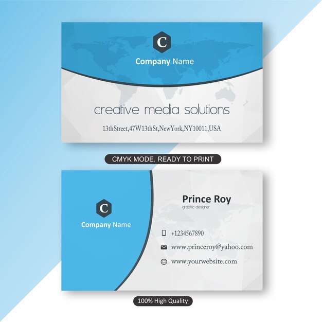 PSD blue amp red business card design office vc64