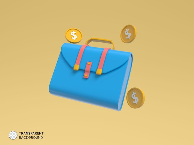 Office Briefcase Suitcase Icon Isolated 3d render illustration