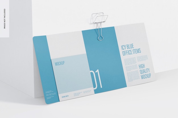 Office brochure mockup, leaned