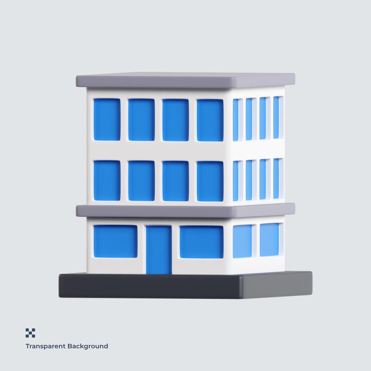 PSD オフィスビルの 3 d アイコンの図