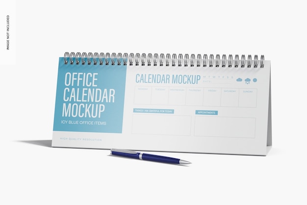 Office calendar mockup, front view