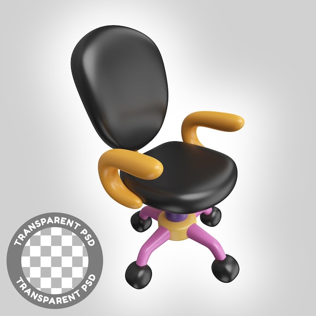 Office chair 3d illustration icon