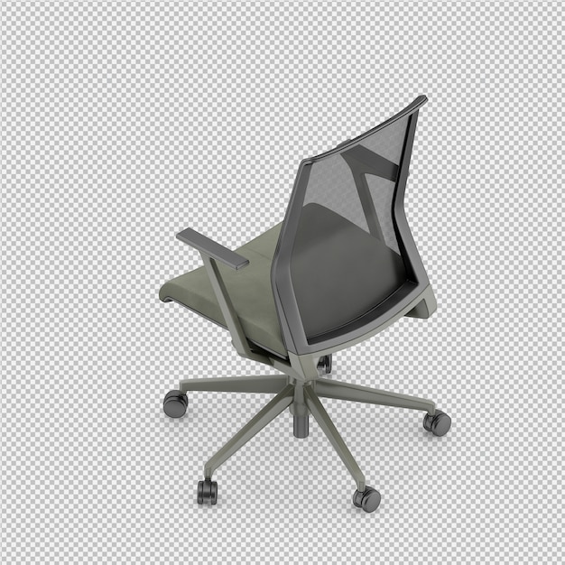 PSD Офисный стул 3d изолированные визуализации