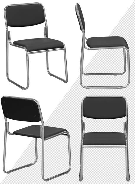 PSD office chair interior element isolated from the background from different angles