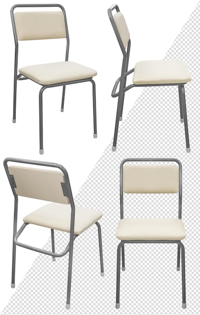 PSD office chair interior element isolated from the background from different angles