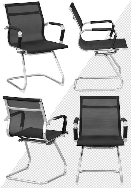 PSD office chair interior element isolated from the background from different angles