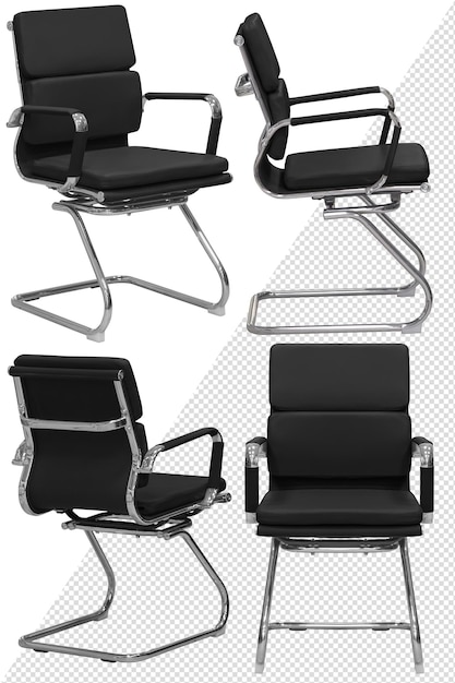 Office chair interior element isolated from the background from different angles