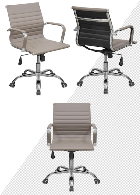 PSD office chair with chrome coating. isolated from the background. view from different sides