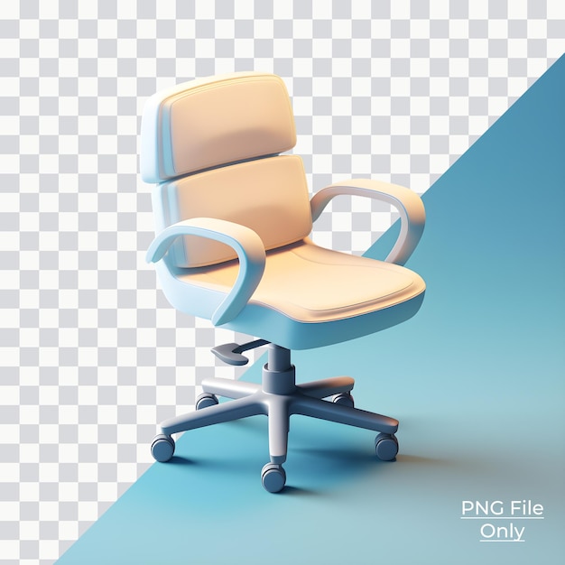 An office chair with a soft smooth lighting only png premium psd