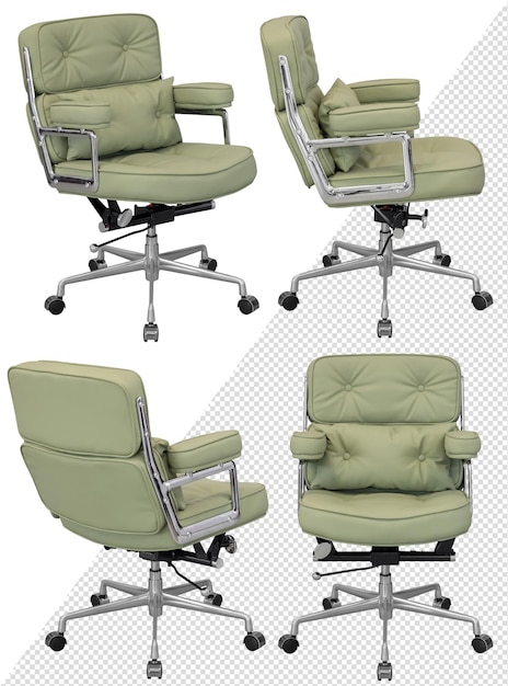 Office computer chair interior element isolated from the background from different angles