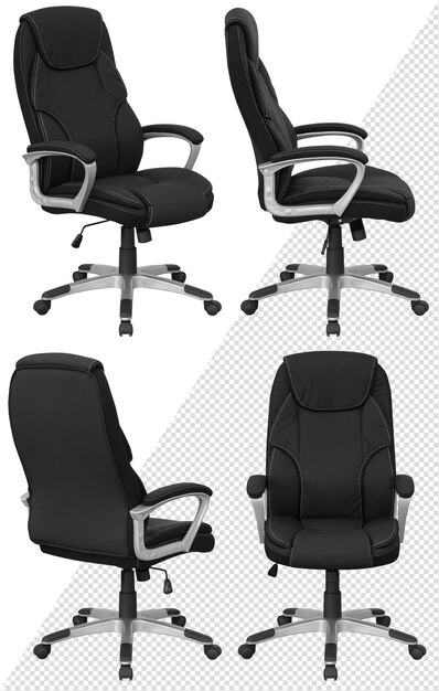 Office computer chair interior element isolated from the background from different angles