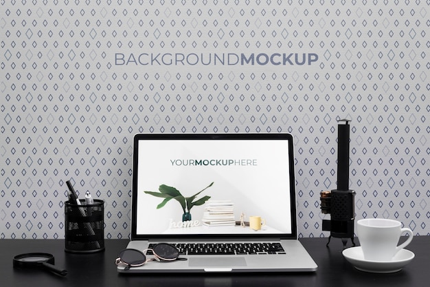 office desk concept with mock-up