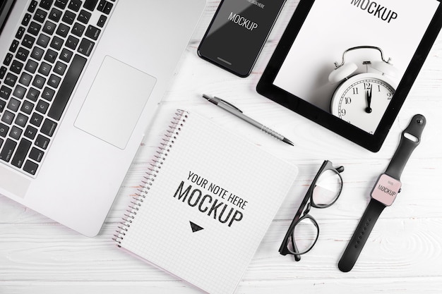 Office desk concept with mock-up