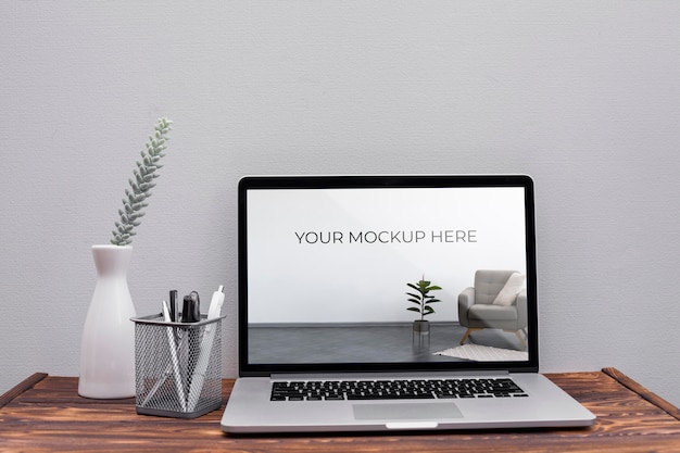 Office desk concept with mock-up