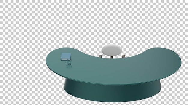 Office desk isolated on transparent background 3d rendering illustration