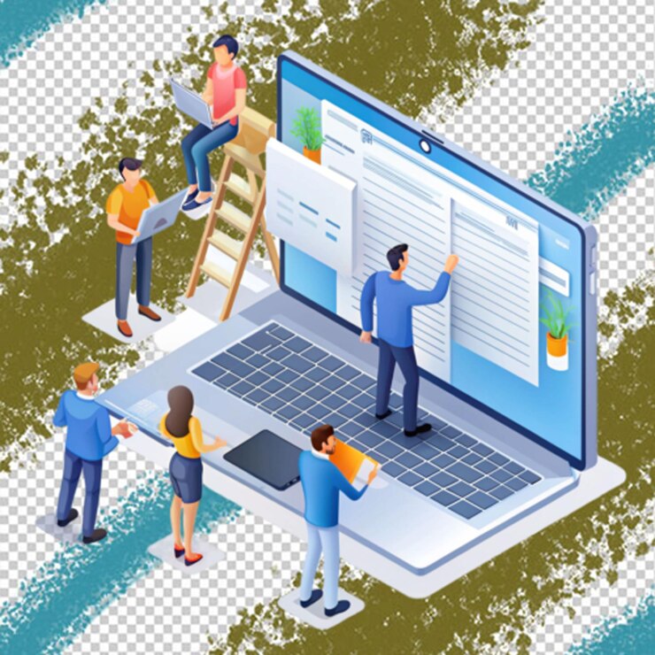 PSD office digital tools illustration