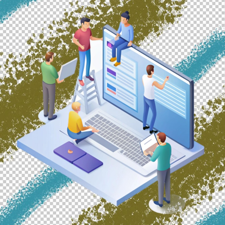 PSD office digital tools illustration