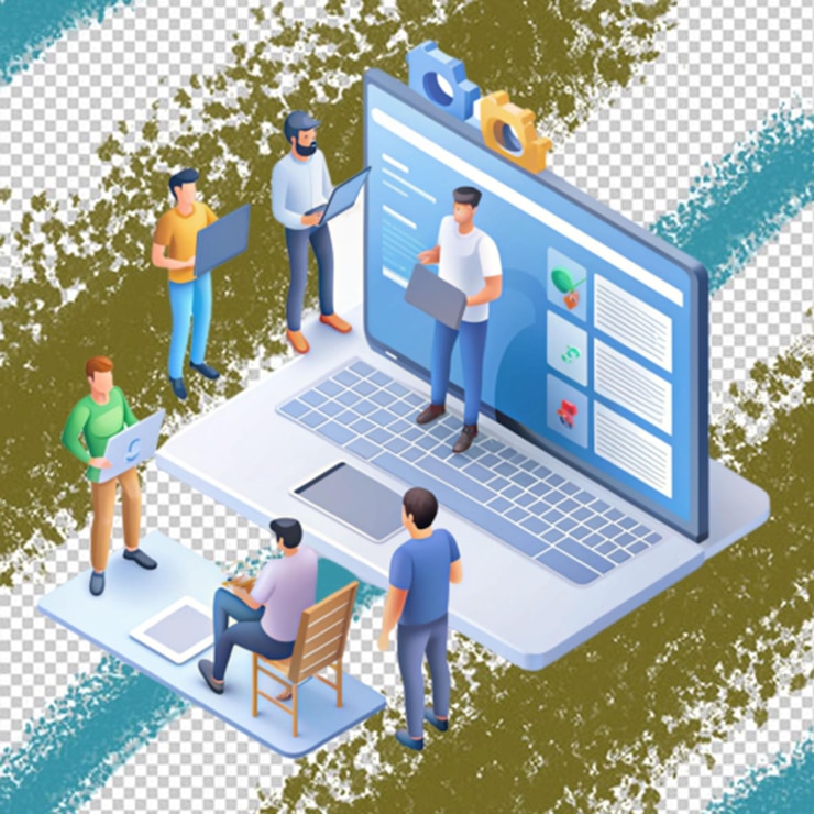 PSD office digital tools illustration