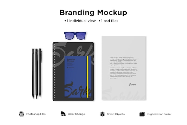 PSD office equipment branding mockup