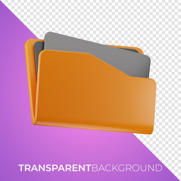 office folder icon 3d rendering on isolated background