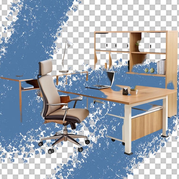 ホワイトに隔離されたオフィス家具