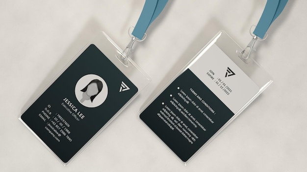 Office id card mockup design template