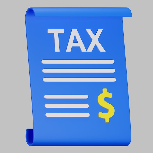 PSD office paperwork tax document icon 3d illustration