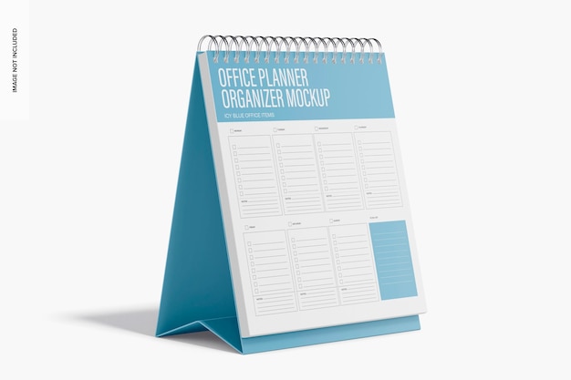 Office planner organizer mockup, left view