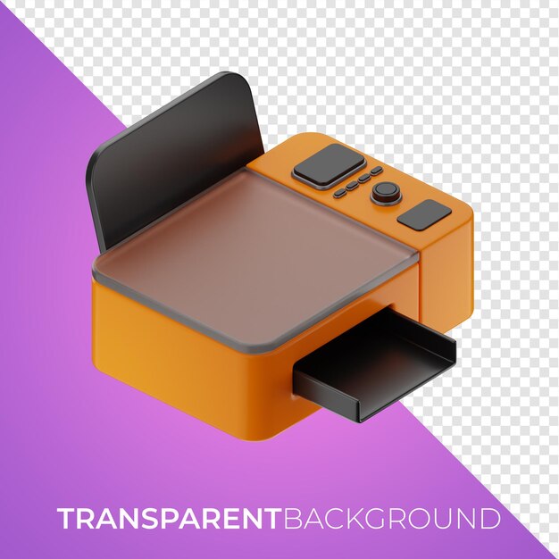 Office printer icon 3d rendering on isolated background