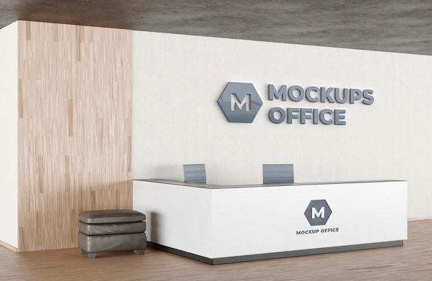 Design del mockup della reception dell'ufficio