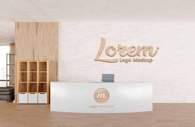 PSD office reception mockup design