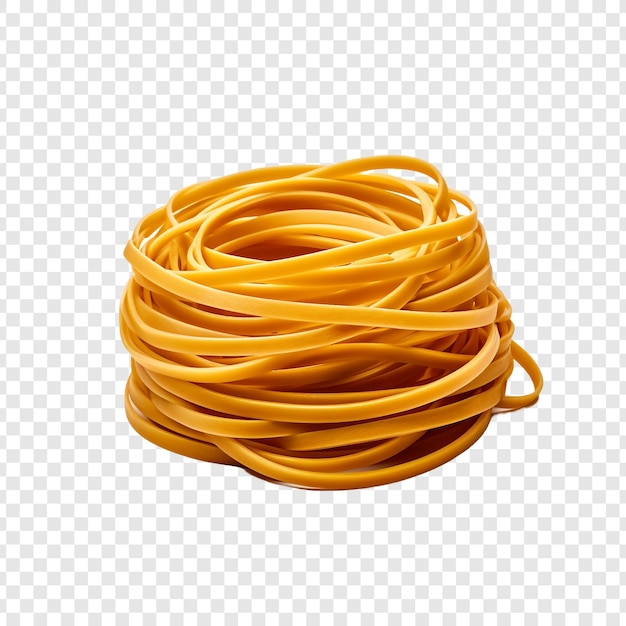 Office rubber bands neatly arranged isolated on transparent background