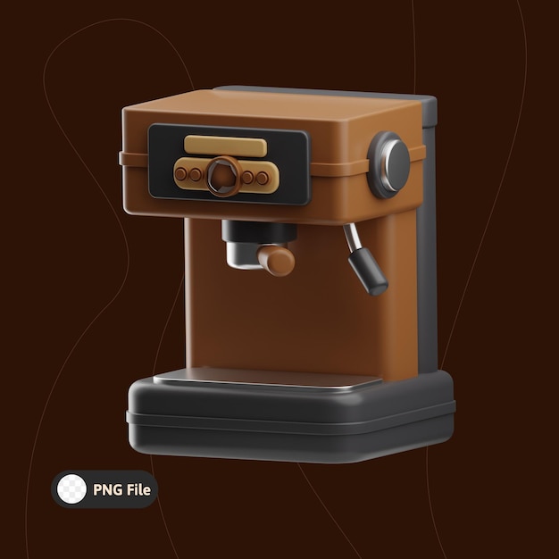 PSD office stationery coffee machine illustration 3d