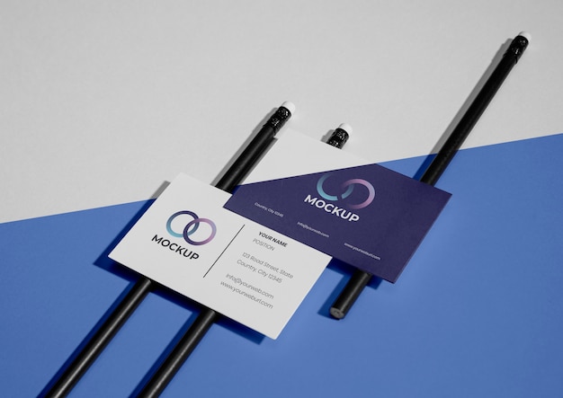 Office stationery mock-up with paper