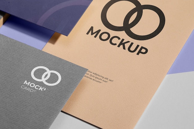 PSD office stationery mock-up with paper